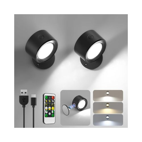 Lightbiz LED Wall Mounted Lights 2 Pcs with Remote