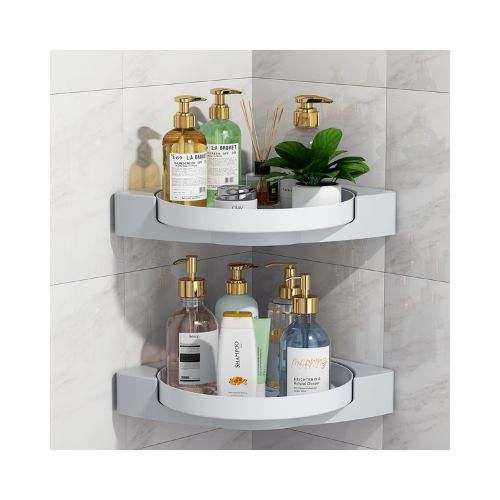 LAMU Shower Caddy Corner, 360° Rotate Shower Organizer Shelves