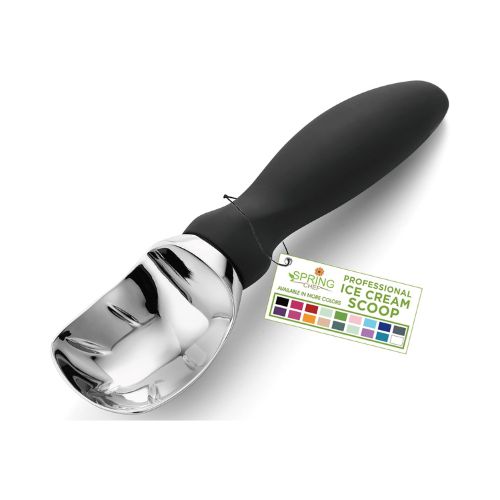 Spring Chef Ice Cream Scoop with Comfortable Handle, Black