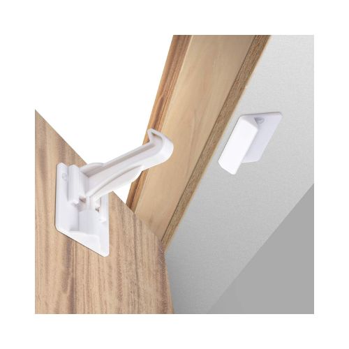 Upgraded Invisible Baby Proofing Cabinet Latch Locks (10 Pack) - No Drilling or Tools Required for Installation, Works with Most Cabinets and Drawers