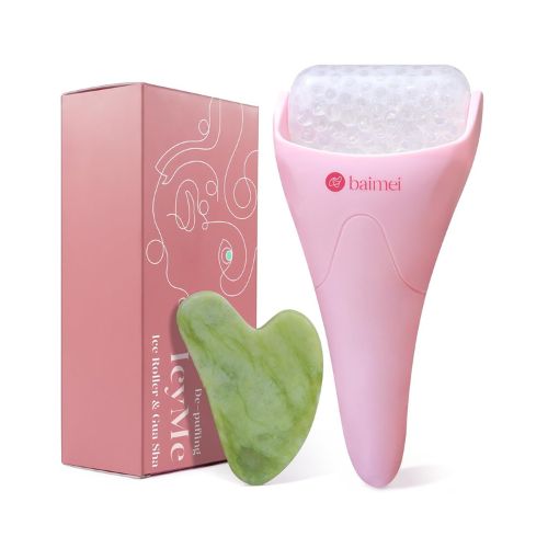 BAIMEI Cryotherapy Ice Roller and Gua Sha Facial Tools Puffiness Redness Reducing Migraine Pain Relief, Skin Care Tools