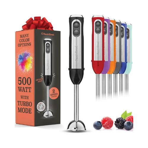 High Speed Immersion Blender, Electric Hand Blender 500 Watt with Turbo Mode