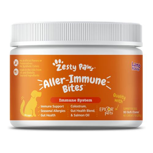 Zesty Paws Dog Allergy Relief - Anti Itch Supplement - Omega 3 Probiotics for Dogs