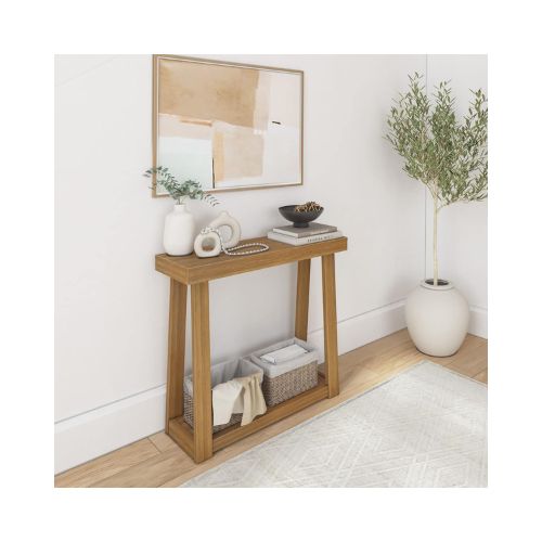 Plank+Beam Solid Wood Console Table with Storage, 36 Inch