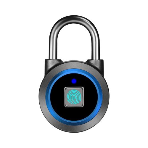 Fingerprint Padlock, Bluetooth Lock, Mobile APP, MEGAFEIS Smart Padlock with Keyless Biometric, Water Resistant, Suitable for Gym, Sports, Bike, School, Fence and Storage(Blue)