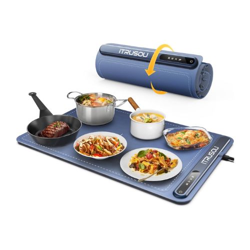 iTRUSOU Electric Warming Tray - Full Surface Heating,Rollable & Portable